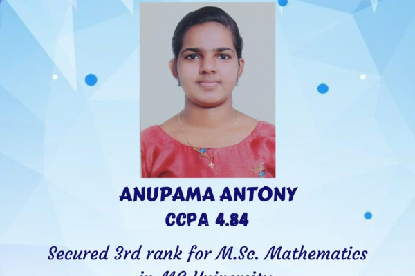 Congratulations to Anupama Antony