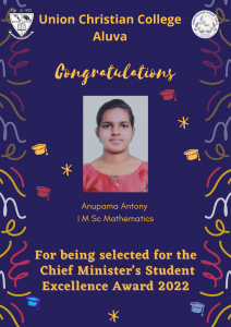 Congratulations to Ms. Anupama Antony