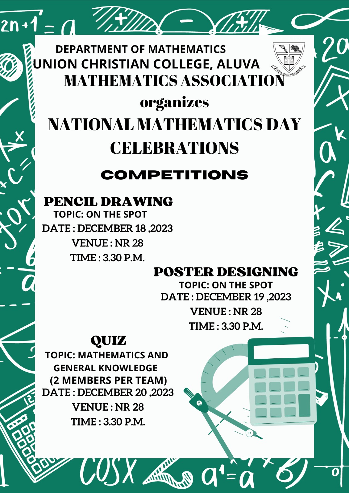 National Mathematics Day Celebrations