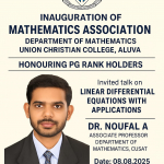 Mathematics Association Inauguration and honouring PG Rank Holders